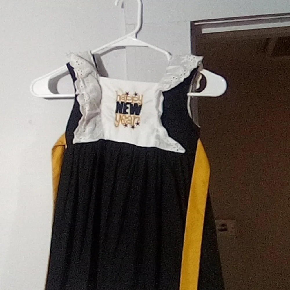 HAND MADE girls "happy new year dress" size 6-7 - Picture 4 of 6
